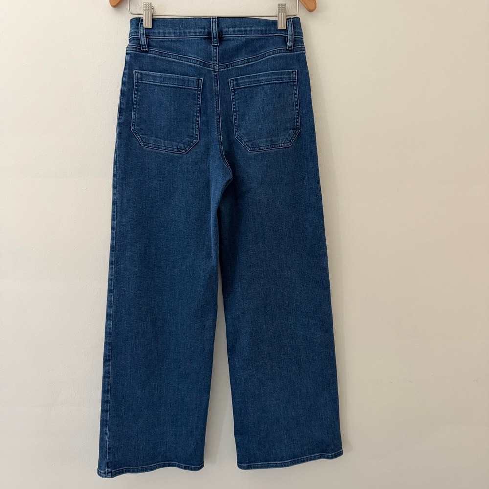 Frame Le Slim Palazzo Jeans Wide Leg High Rise Blue Denim Size 27 - Picture 3 of 11